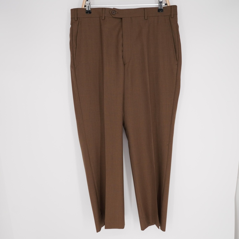 Santorelli Pants Mens 36 Brown Luxury Serge Wool Dress Romeo Classic Office